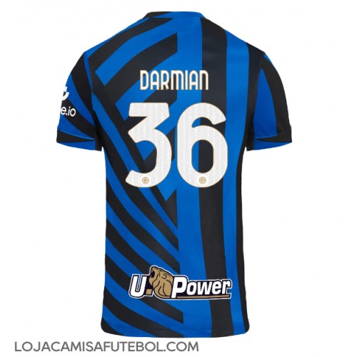 Camisa de Futebol Inter Milan Matteo Darmian #36 Equipamento Principal 2024-25 Manga Curta